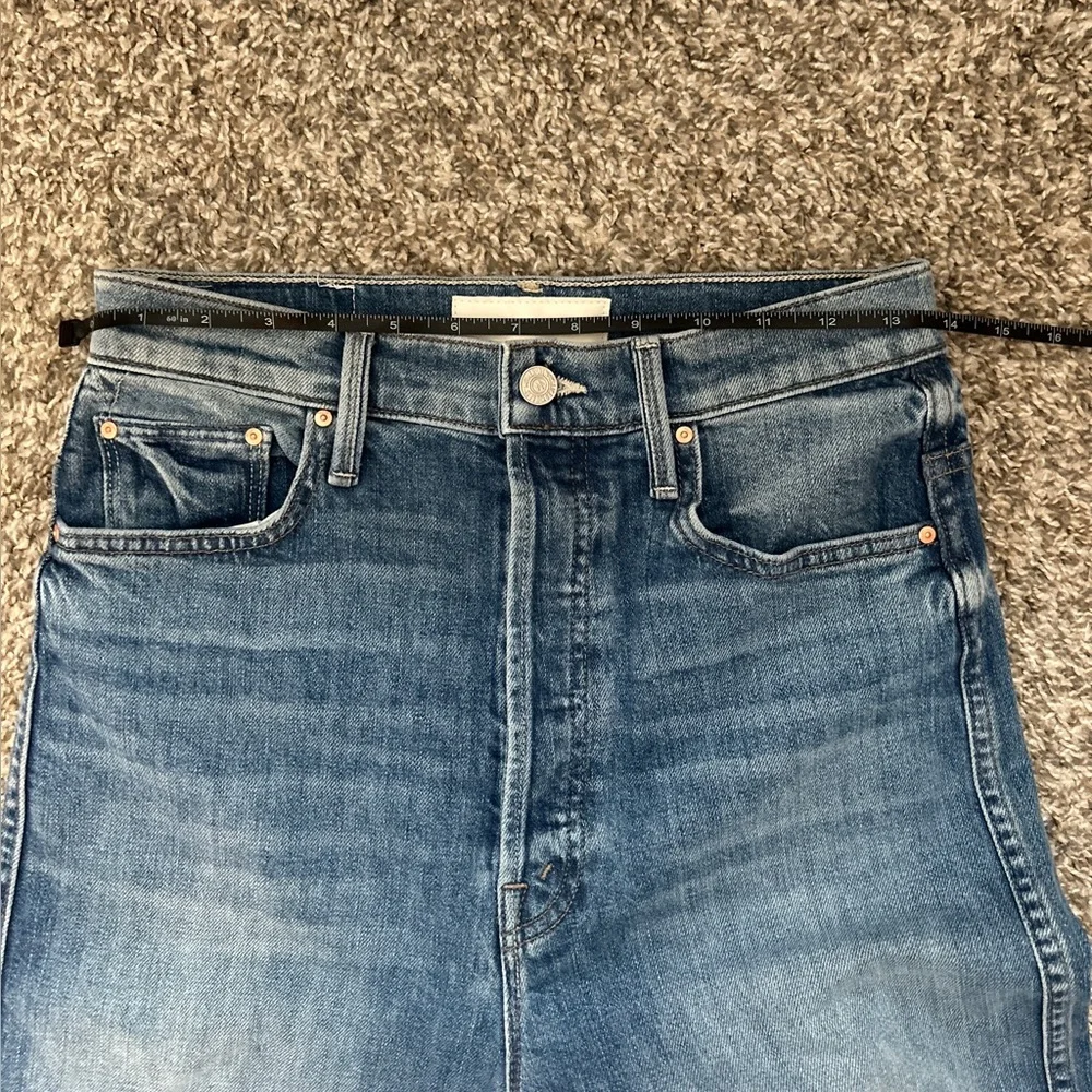 MOTHER Women's Straight Leg Jeans - Medium Blue Wash - Picture 5 of 11